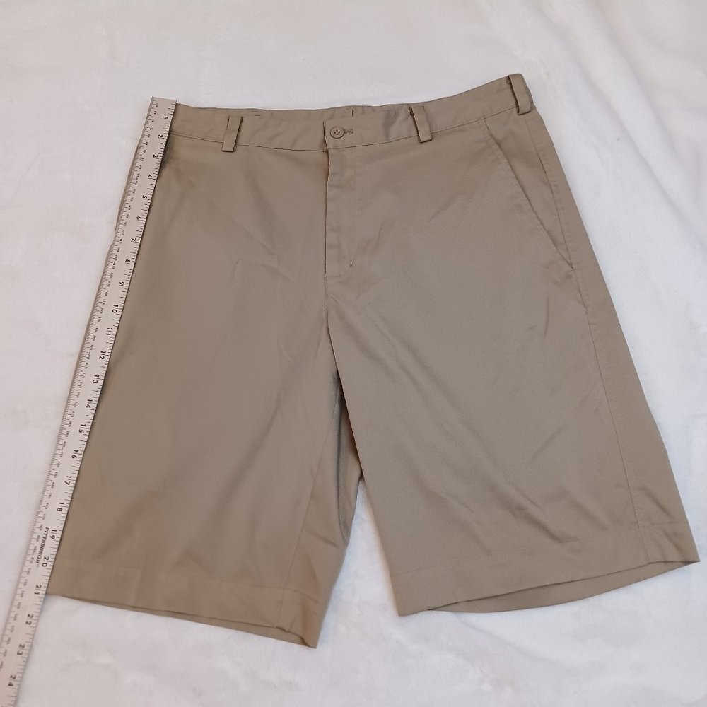 Nike Golf Shorts Mens Sz 33 Beige Dri Fit Poly Spandex Tan Stretch